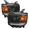 Spec-D Tuning Gmc Sierra Projector Headlight With Led Bar - Black 14-18 2LHP-SIE14JM-DRL-GO - alternate 1